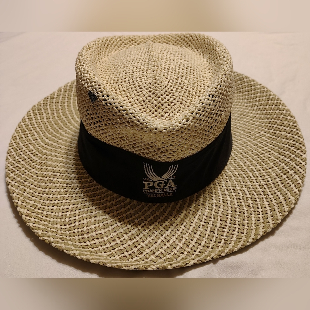 Kate Lord 2014 PGA Championship Valhalla Wide Brim Straw Hat SZ M/L Rory McElroy